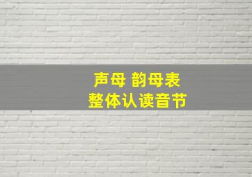 声母 韵母表 整体认读音节